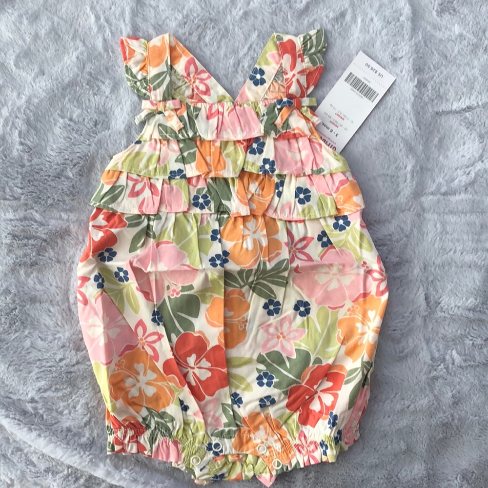 NWT Gymboree 3-6 Mos Bubble Romper Hawaiian